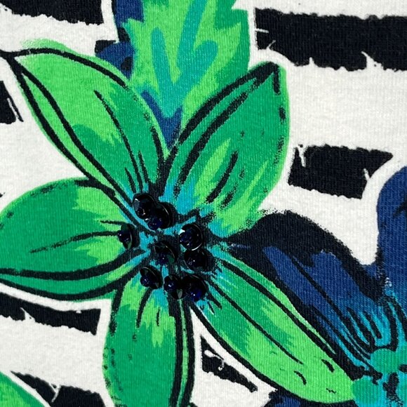 Hillard & Hanson Woman 3X Striped Floral Short Sleeve Top - Picture 6 of 6